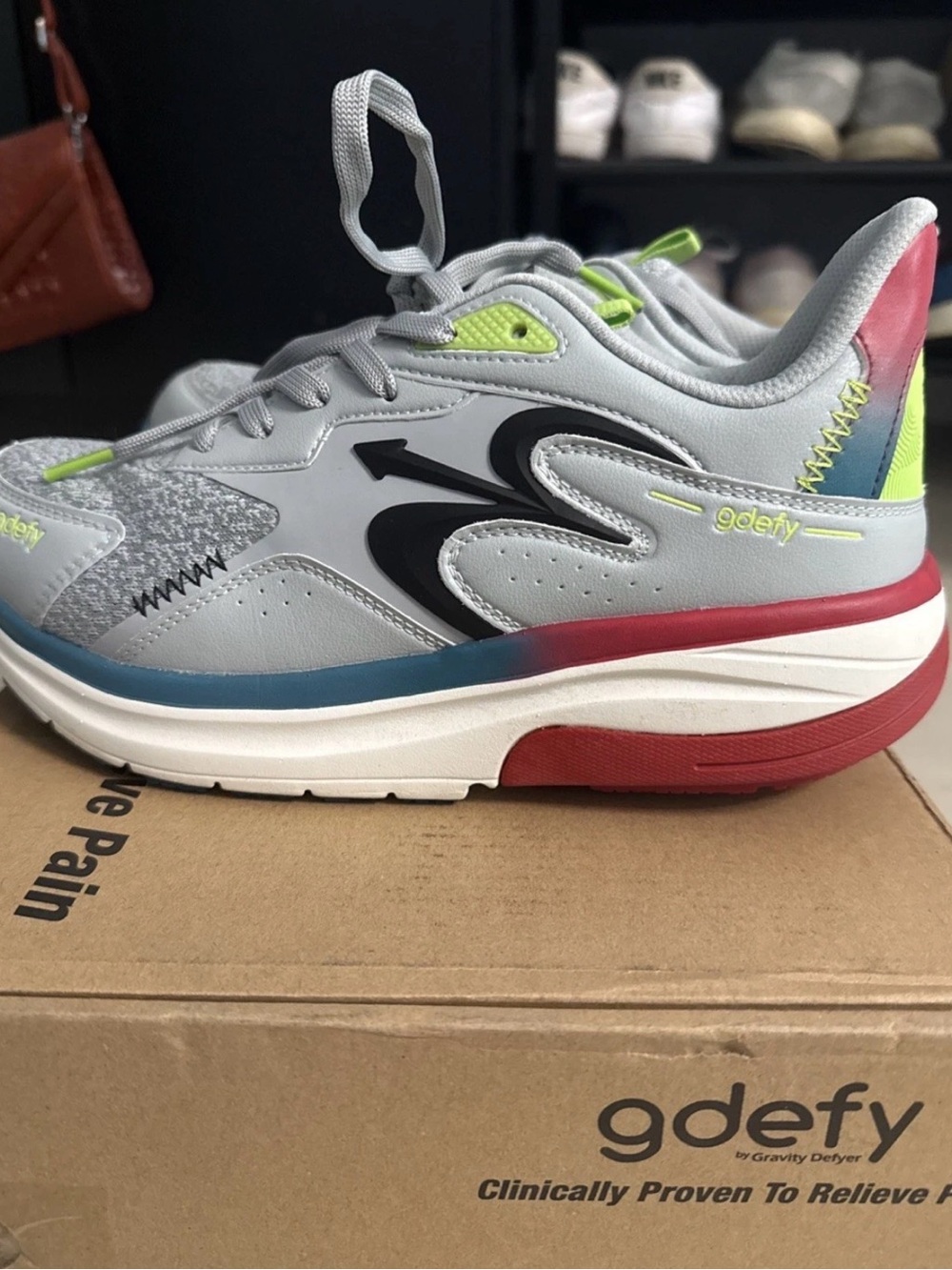 gdefy Women's Gray Sneakers with Multicolor Accents